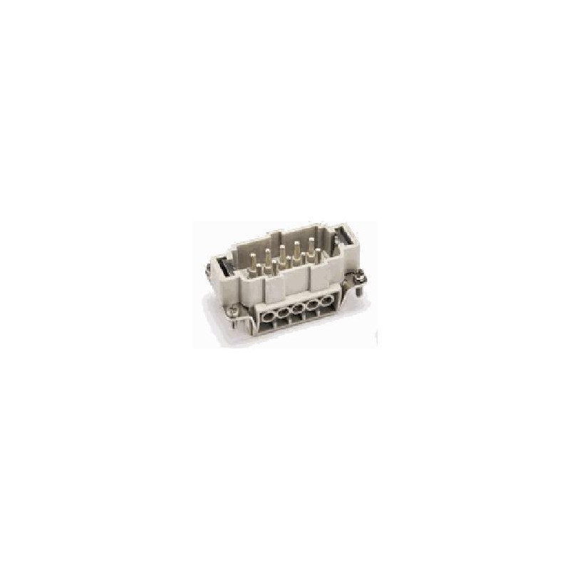 Insert HE, Raccordement à vis, mâle, 10 pin, 16A, Polycarbonate, 10B 